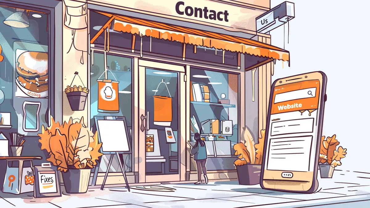 AI generated cartoon image of a storefront with confusing signage