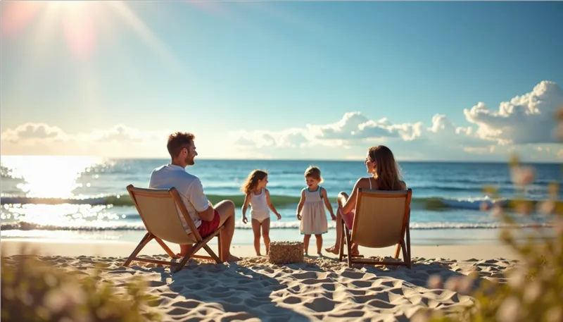 A family on the beach